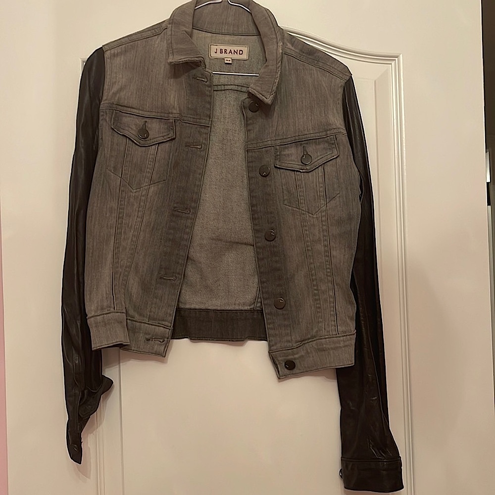 J BRAND DENIM AND LEATHER JACKET. REAL LEATHER.
